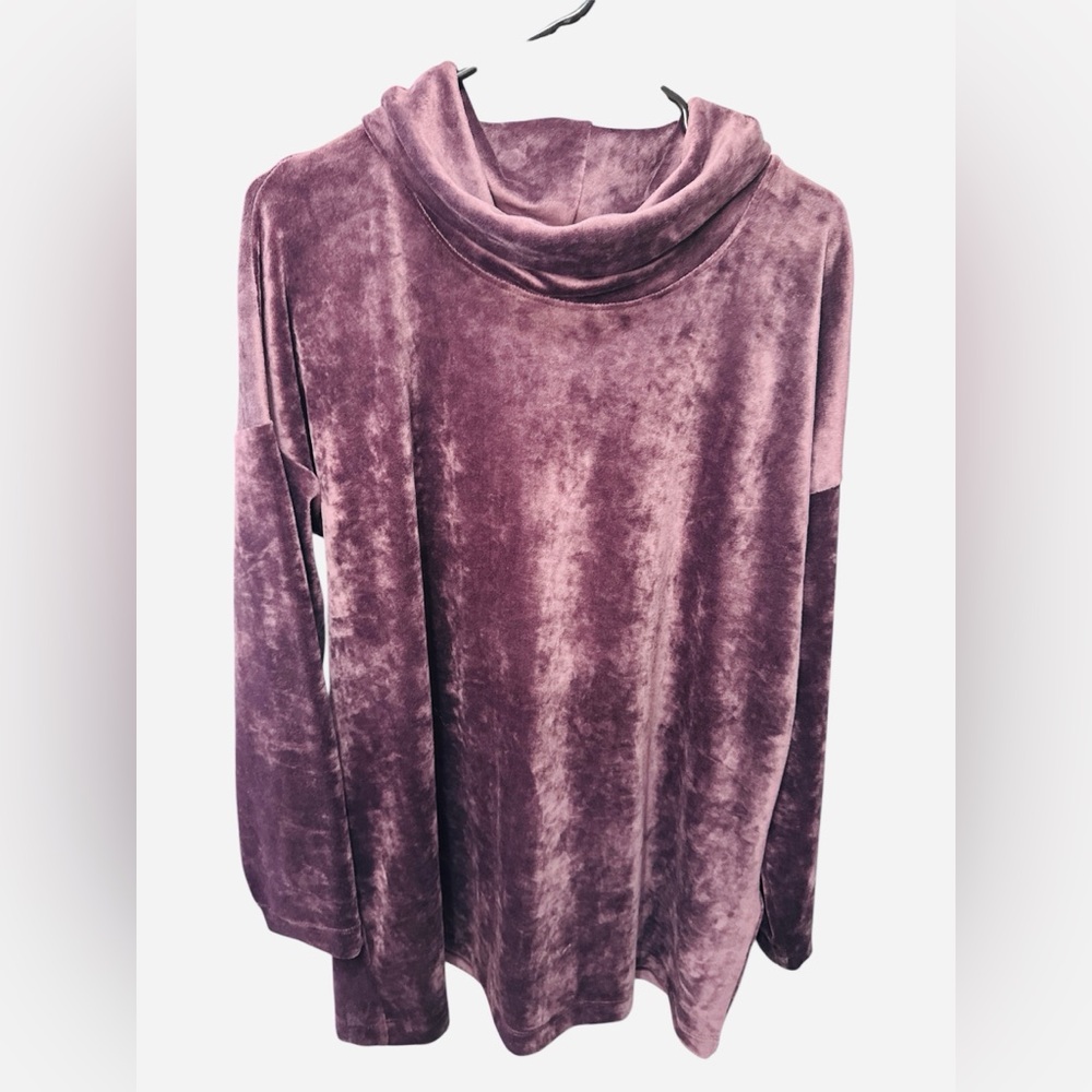 Luxurious Velvet Cowl Neck Sweater in Rich Purple